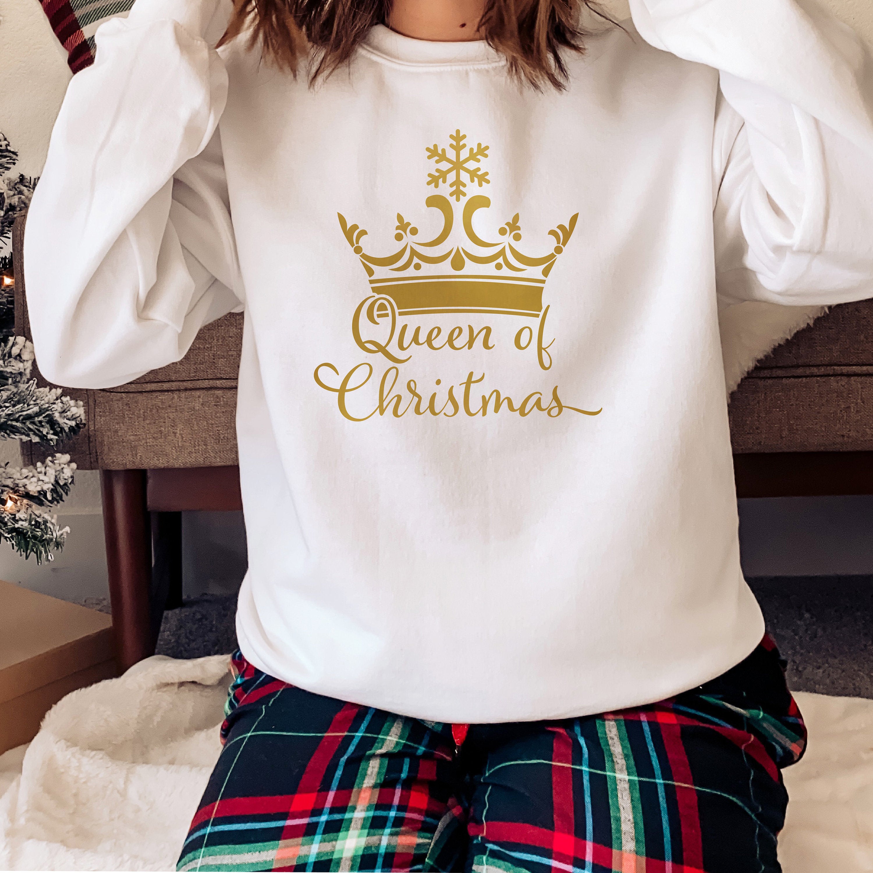 Queen of Christmas Sweatshirt RX301 Funny Alternative Christmas Jumper The Lanark Print Co