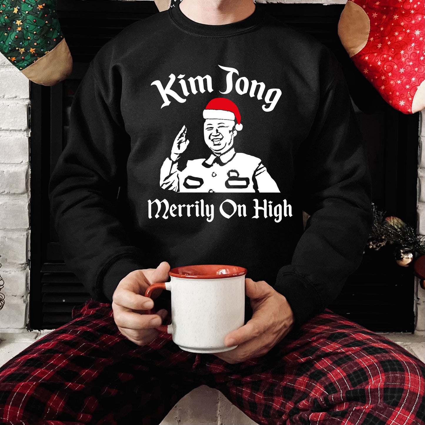 Kim Jong Merrily on High JH030 Funny Christmas Jumper Sweater | Kim Jong Un North Korea