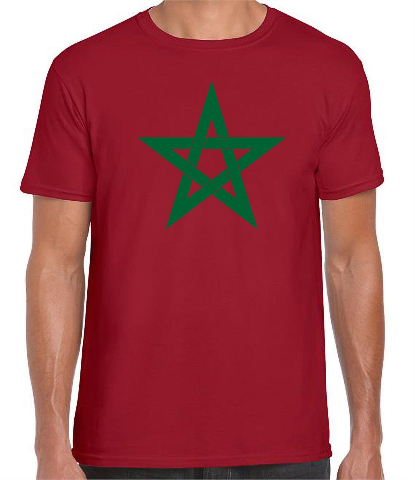 Morocco T-Shirt Green Star Moroccan Flag Tee