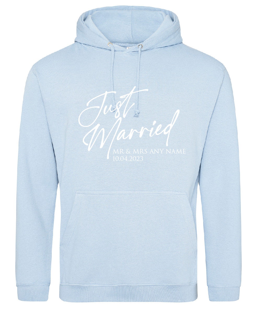 Just Married Hoodies | Husband and Wife Couples Honeymoon Hooded Sweater | Mr Mrs Matching Wedding Jumpers