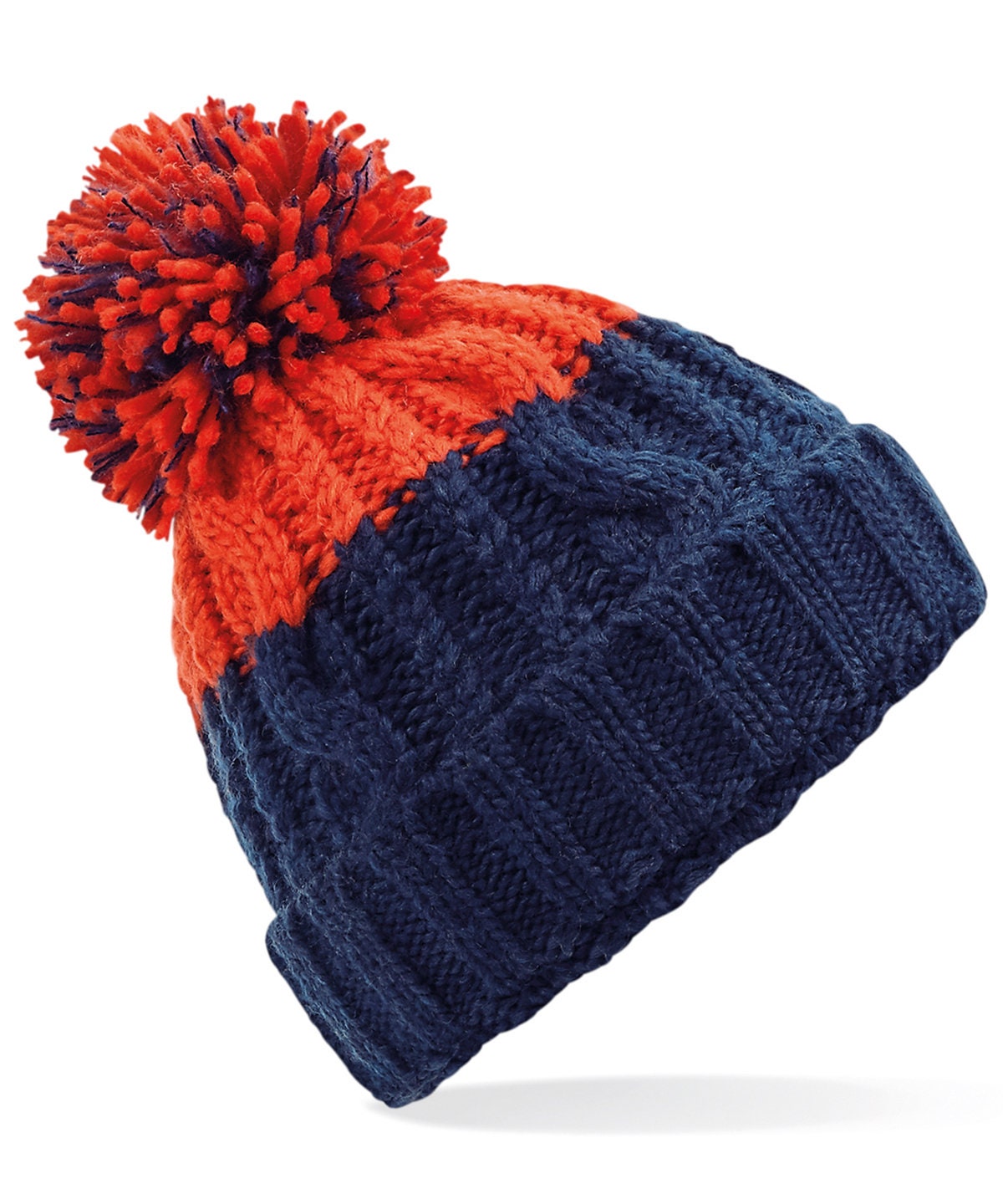 Apres Pom Pom beanie Hat BC437  | Warm Winter Beanie Hat | Multicoloured Beanie Hat | Big Pom Pom Hat | Apres Ski Hat