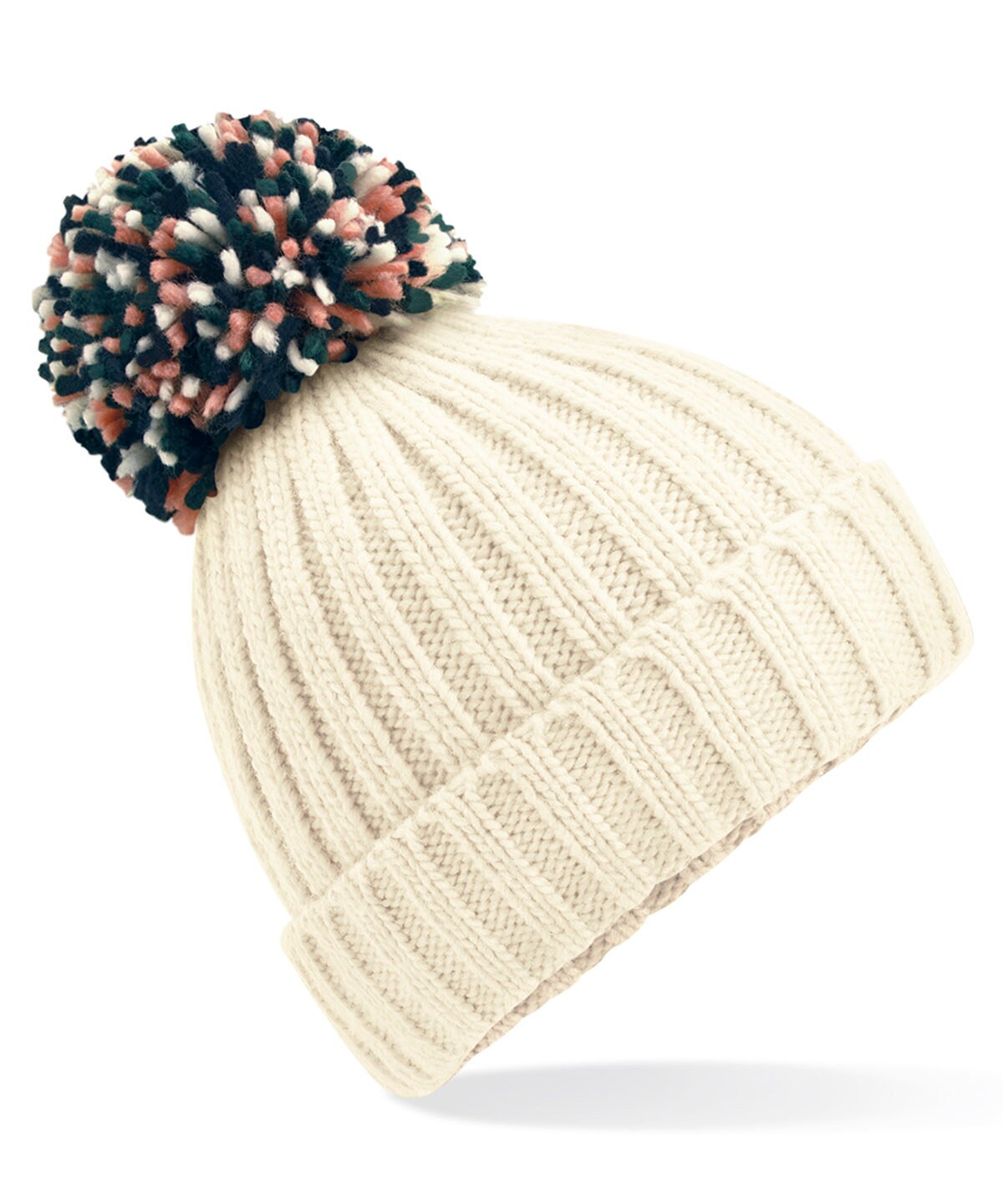 Hygge Pom Pom Beanie BC390 | Warm Winter Beanie Hat | Stylish Scandi Woolly Hat | Big Pom Pom Beanie