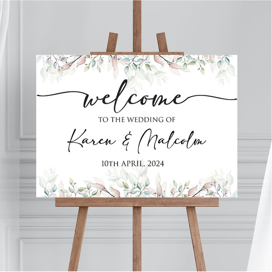 Personalised Wedding Welcome Sign TLPCW001 Physical or Digital, A1 or A2 Welcome Board for Wedding Easel, Welcome Poster for Wedding,