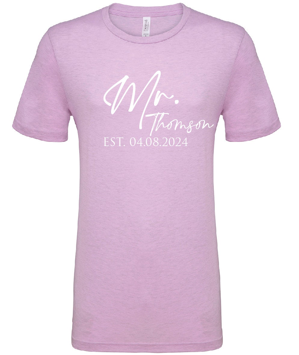 Personalised Mr Mrs Any Name T-Shirt CV01H | Husband and Wife Couples Honeymoon Tshirt | Finally Matching Wedding Tee