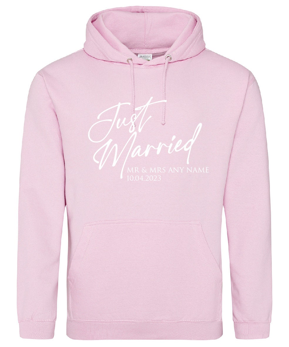 Just Married Hoodies | Husband and Wife Couples Honeymoon Hooded Sweater | Mr Mrs Matching Wedding Jumpers