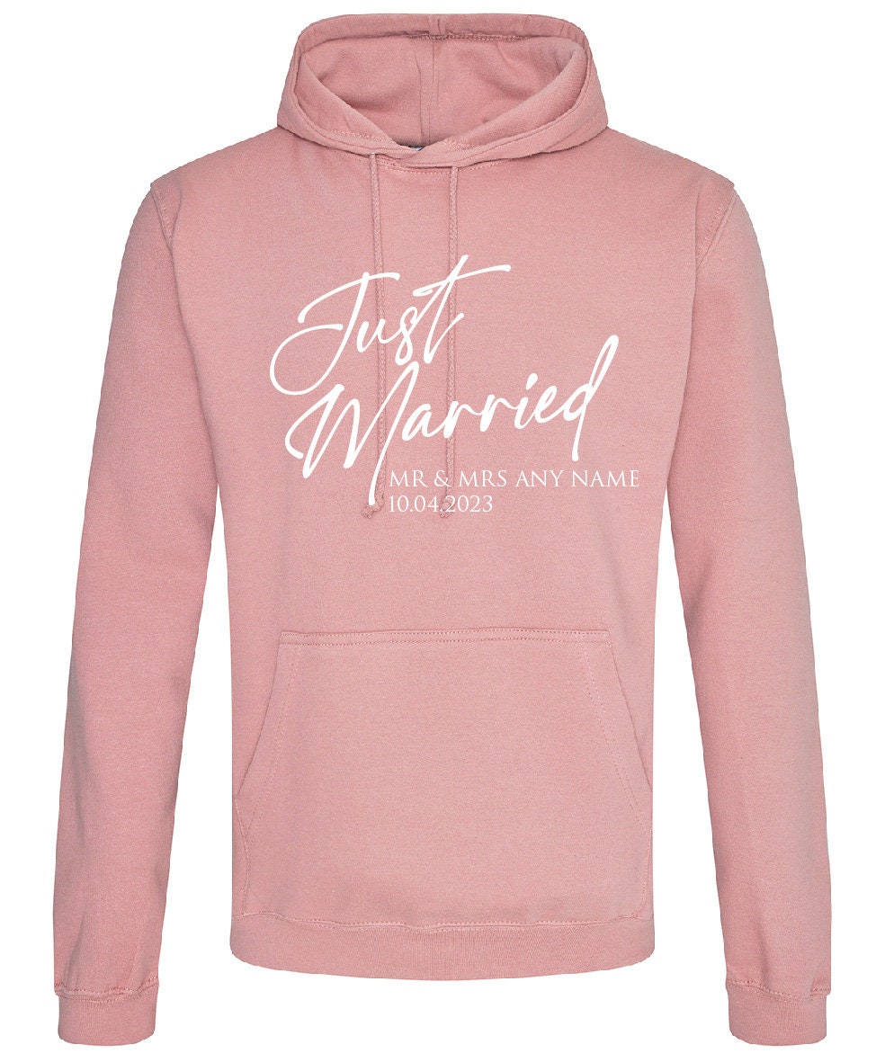 Just Married Hoodies | Husband and Wife Couples Honeymoon Hooded Sweater | Mr Mrs Matching Wedding Jumpers