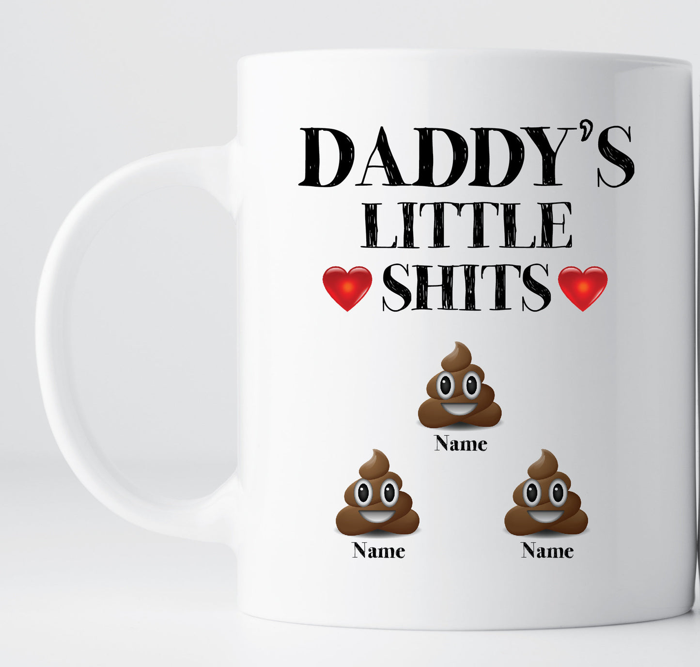 Daddy's Little Shits Mug, Funny Personalised Mug For Dad, Customised Rude Father's Day Gift, Personalised Daddy Mug, Funny Gift For Dad.