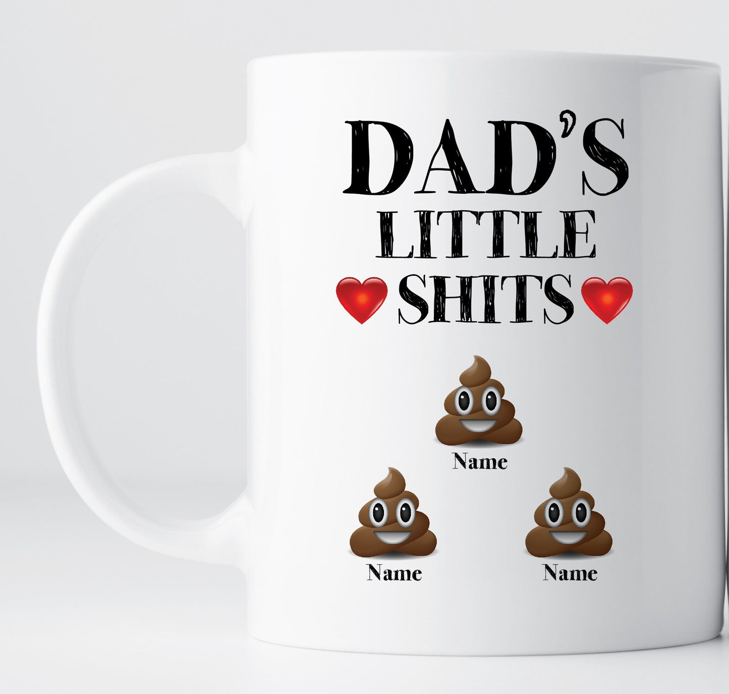 Dad's Little Shits Mug, Funny Personalised Mug For Dad, Customised Rude Father's Day Gift, Personalised Daddy Mug, Funny Gift For Dad.