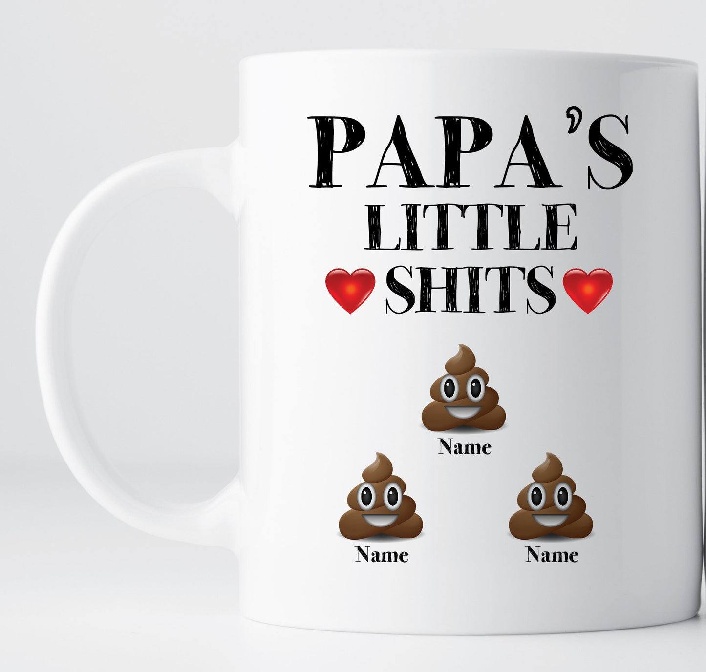 Papa's Little Shits Mug, Funny Personalised Mug For Papa, Customised Rude Father's Day Gift, Personalised Papa Mug, Funny Gift For Papa.