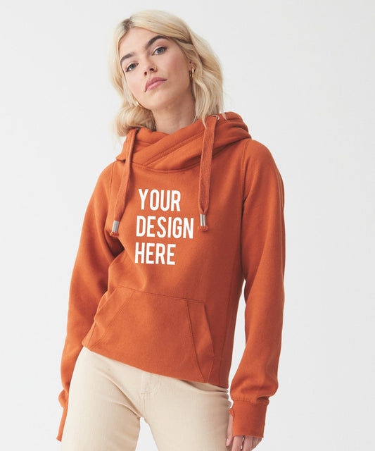 Personalised Cross Neck Hoodie JH021 - Your text or design | Customised Cowl Neck Hoodie