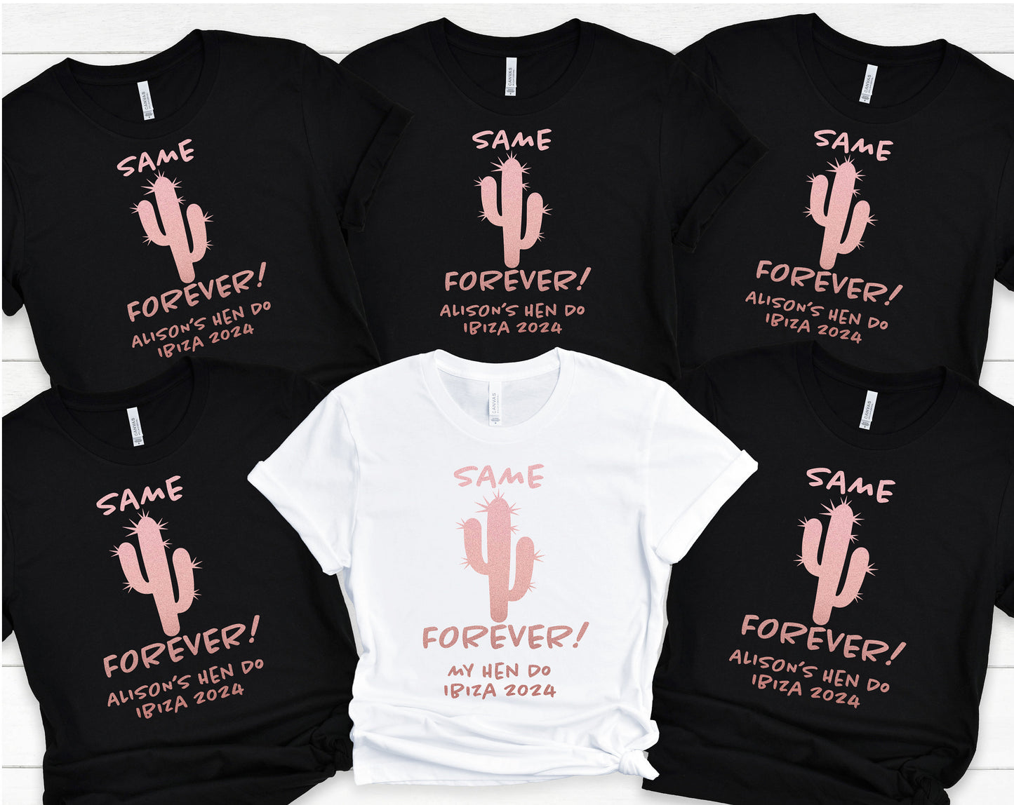 Same Prick Forever Funny Personalised ROSE GOLD Hen Party T Shirts, Rude Hen Do T Shirts, Matching Hen Party Shirts, Bachelorette Party