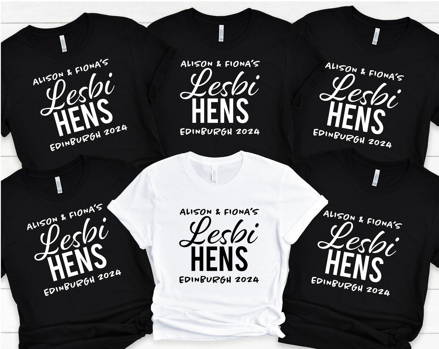 Lesbi Hens Matching Personalised Hen Party T Shirts, LGBQT Hen Do T Shirts, Lesbian Hen Party Shirts, Gay Hen Do Tshirts