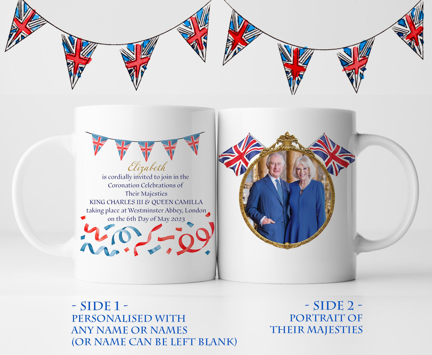 Personalised Coronation Celebration Invitation Mug B His Majesty King Charles III - UK Britain Queen Elizabeth | King Charles Coronation Mug
