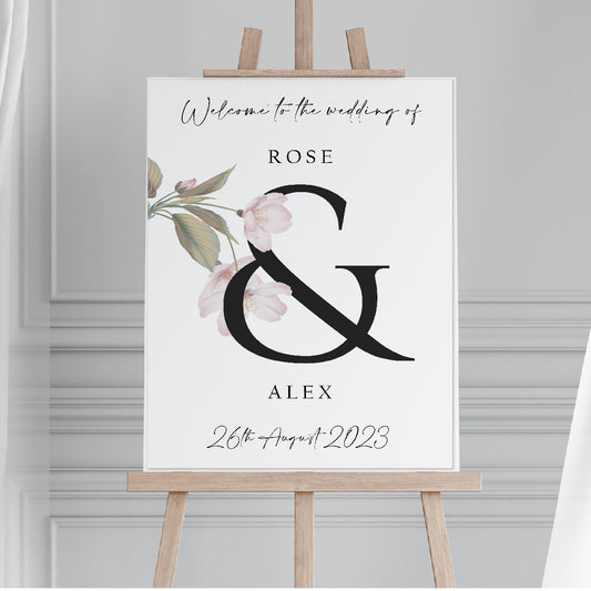 Personalised Wedding Welcome Sign TLPCW011 Physical or Digital, A1 or A2 Portrait Welcome Board for Wedding Easel, Welcome for Wedding,