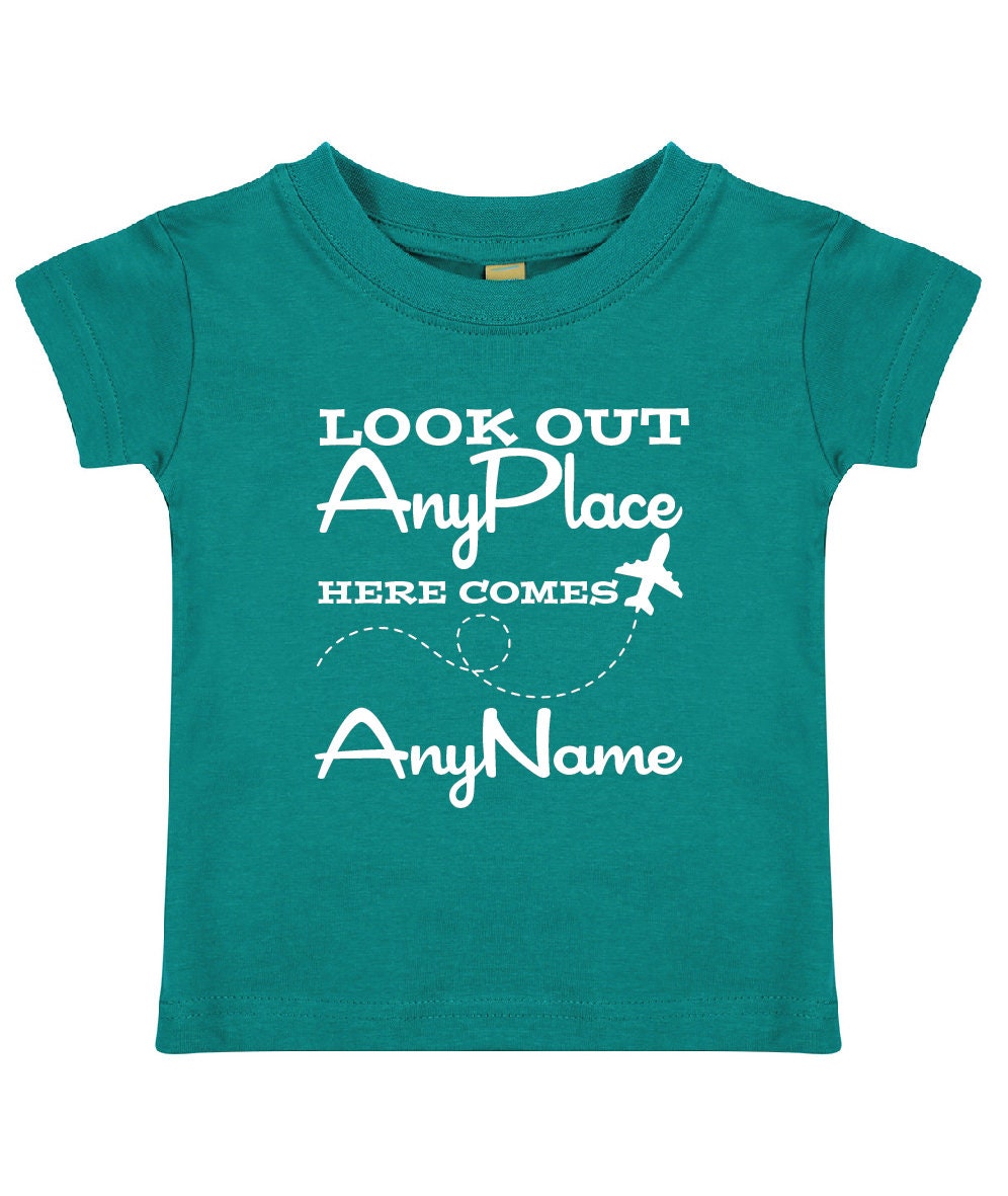 Personalised Babies/Toddlers/Kids Holiday T-Shirt | Look Out (Any Place) Here Comes (Any Name) | Child's Name Vacation Tee