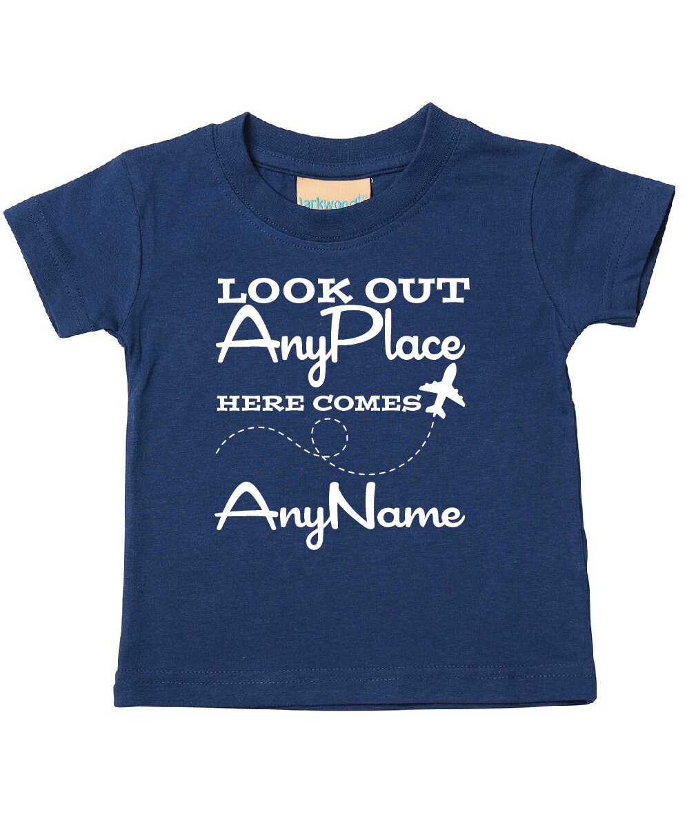 Personalised Babies/Toddlers/Kids Holiday T-Shirt | Look Out (Any Place) Here Comes (Any Name) | Child's Name Vacation Tee